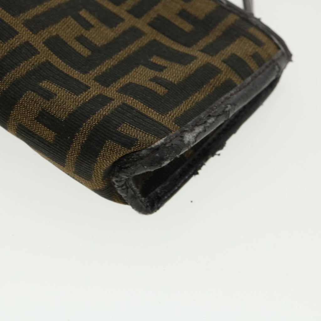 FENDI Zucca Canvas Pouch Brown Black bs2668