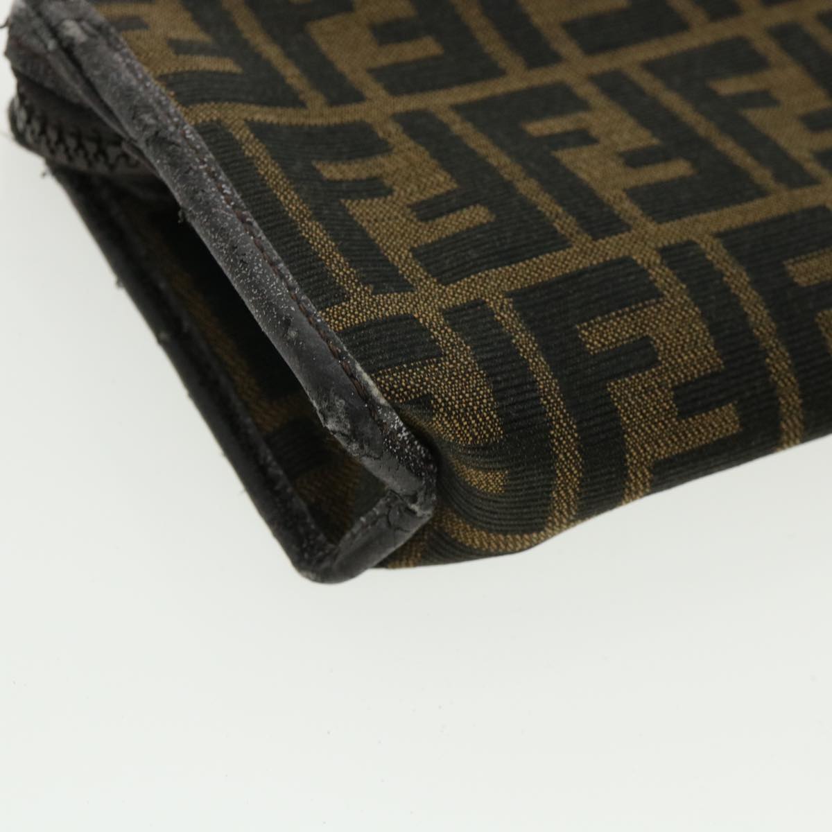 FENDI Zucca Canvas Pouch Brown Black bs2668