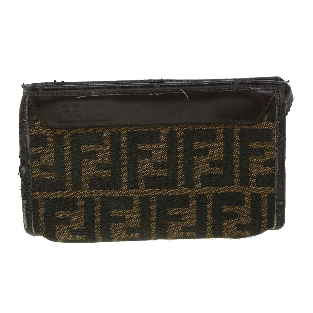 FENDI Zucca Canvas Pouch Brown Black bs2668