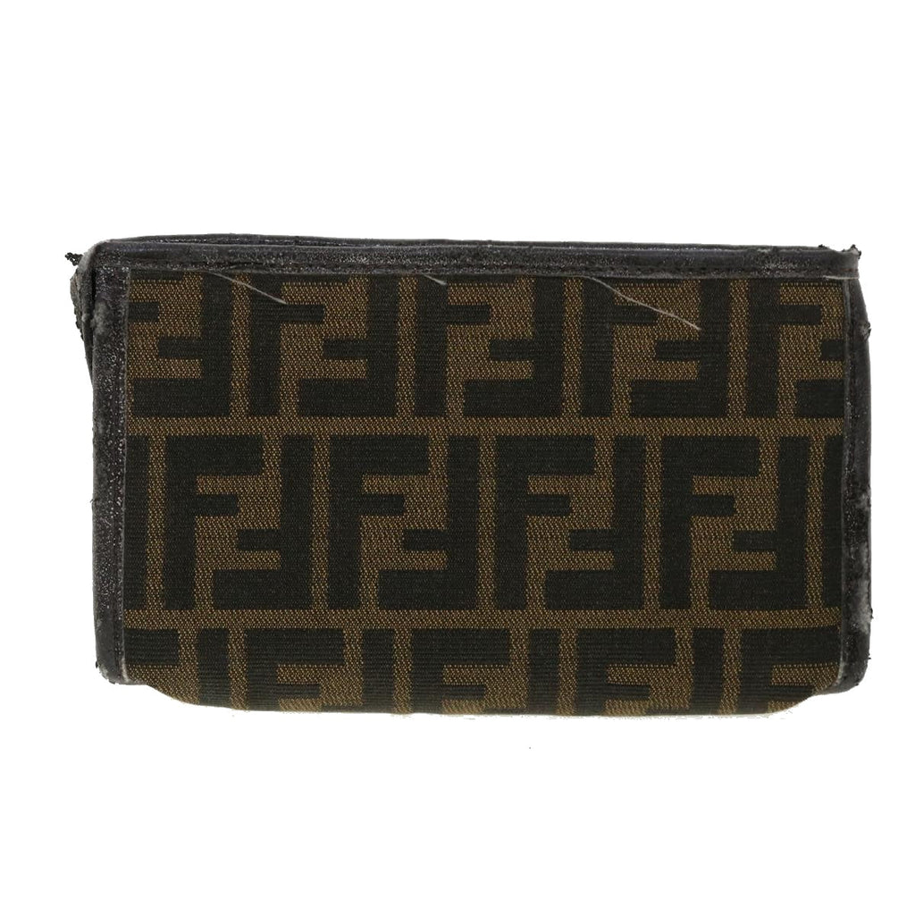 FENDI Zucca Canvas Pouch Brown Black bs2668