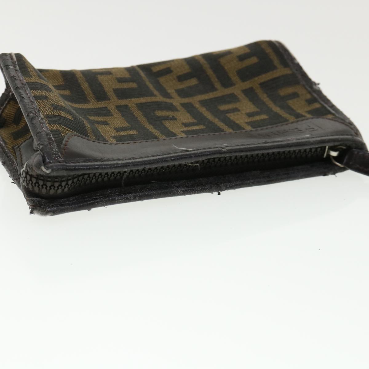 FENDI Zucca Canvas Pouch Brown Black bs2668