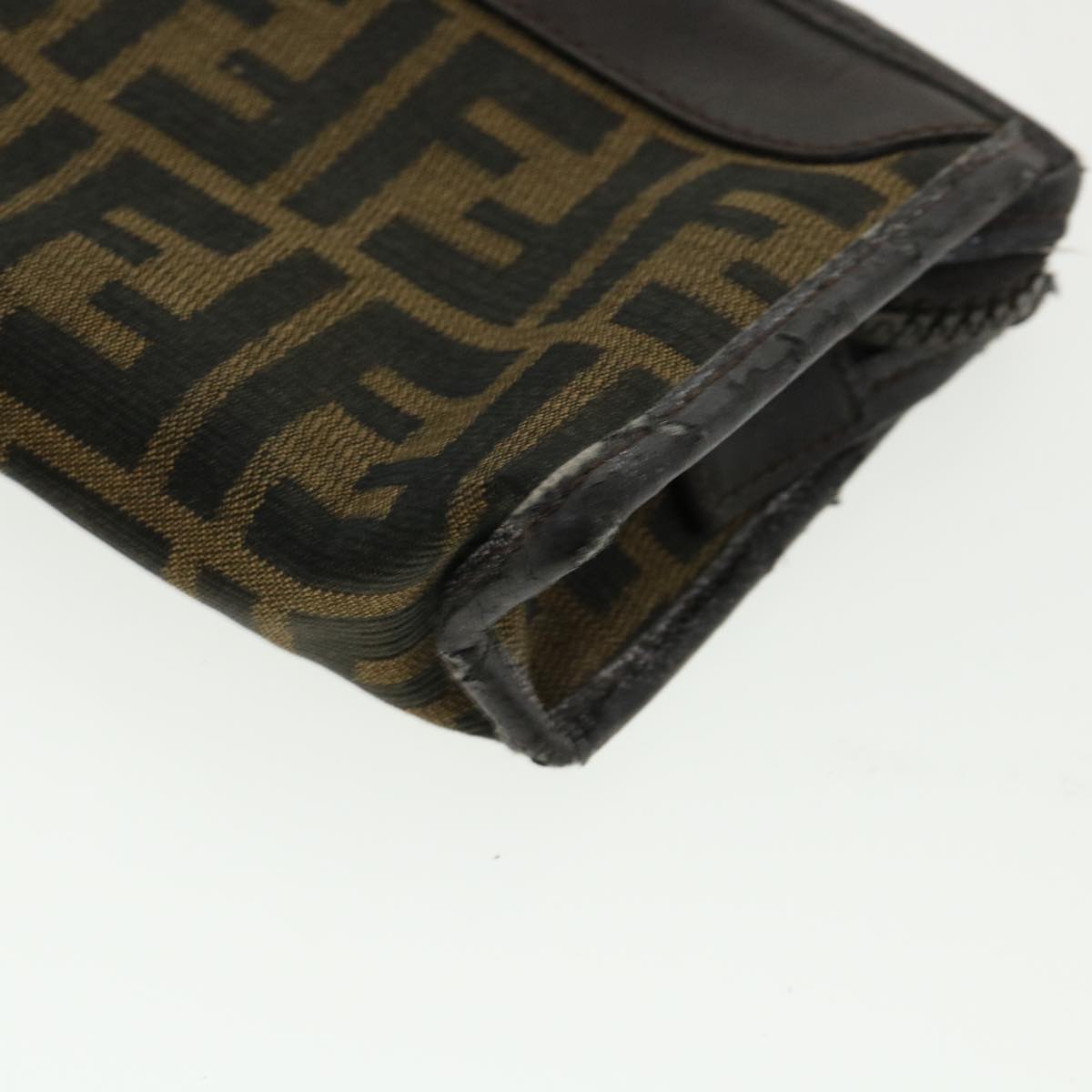 FENDI Zucca Canvas Pouch Brown Black bs2668