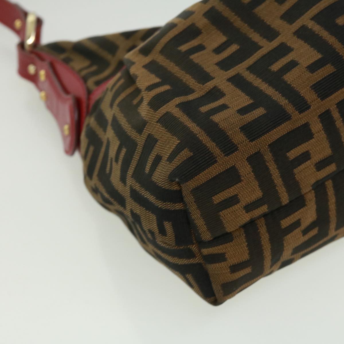 FENDI Zucca Canvas Shoulder Bag Brown Black bs2858