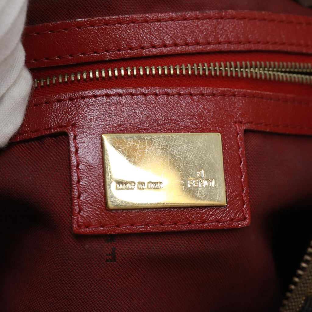 FENDI Zucca Canvas Shoulder Bag Brown Black bs2858