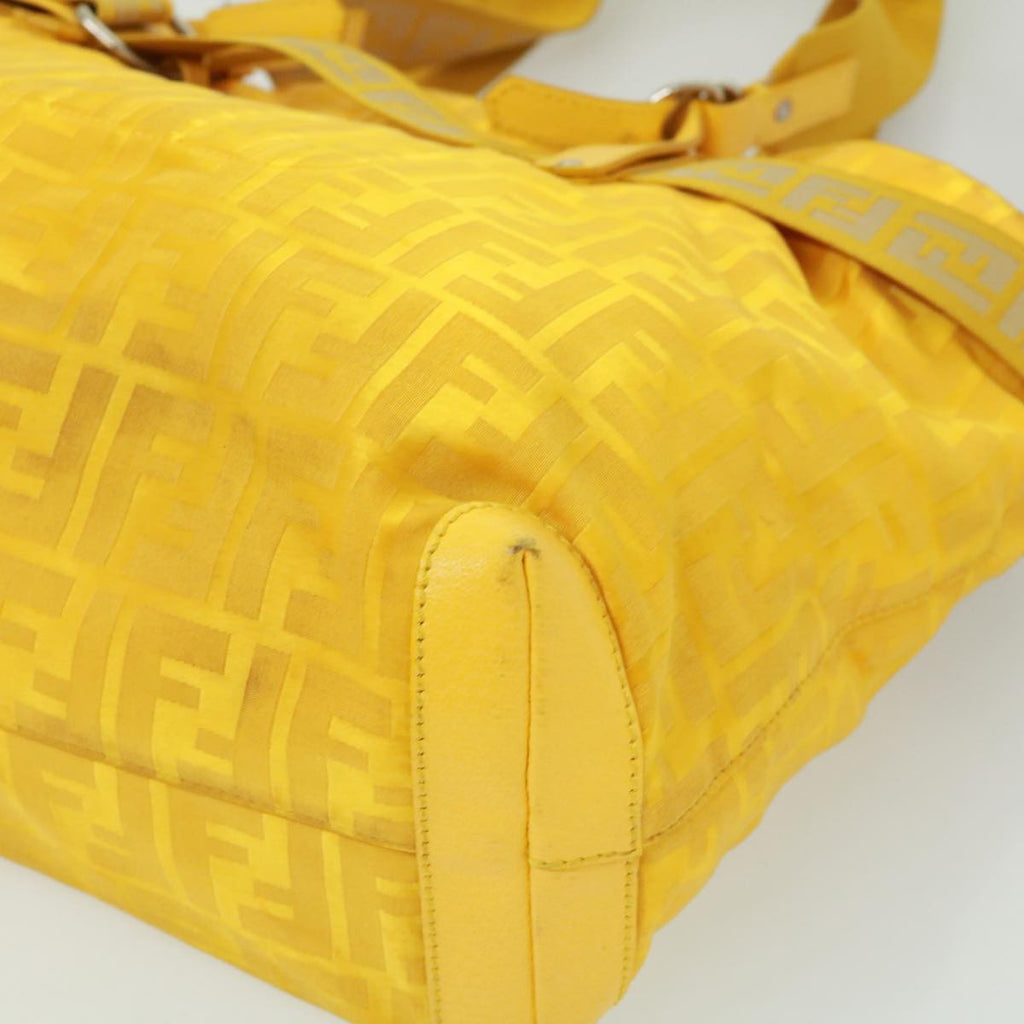 FENDI Zucca Canvas Tote Bag Nylon Yellow bs2911