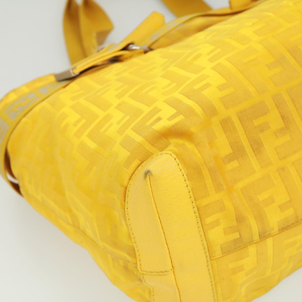 FENDI Zucca Canvas Tote Bag Nylon Yellow bs2911