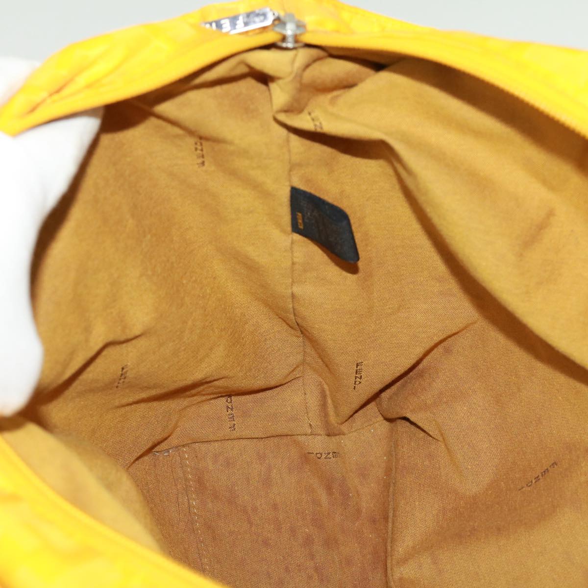 FENDI Zucca Canvas Tote Bag Nylon Yellow bs2911