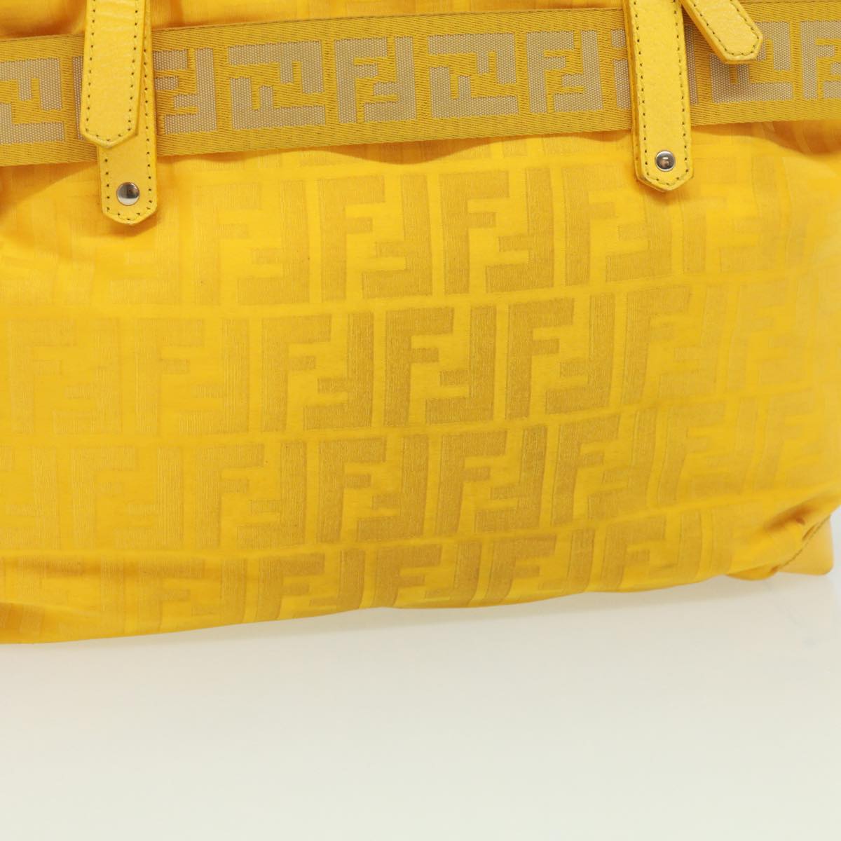 FENDI Zucca Canvas Tote Bag Nylon Yellow bs2911