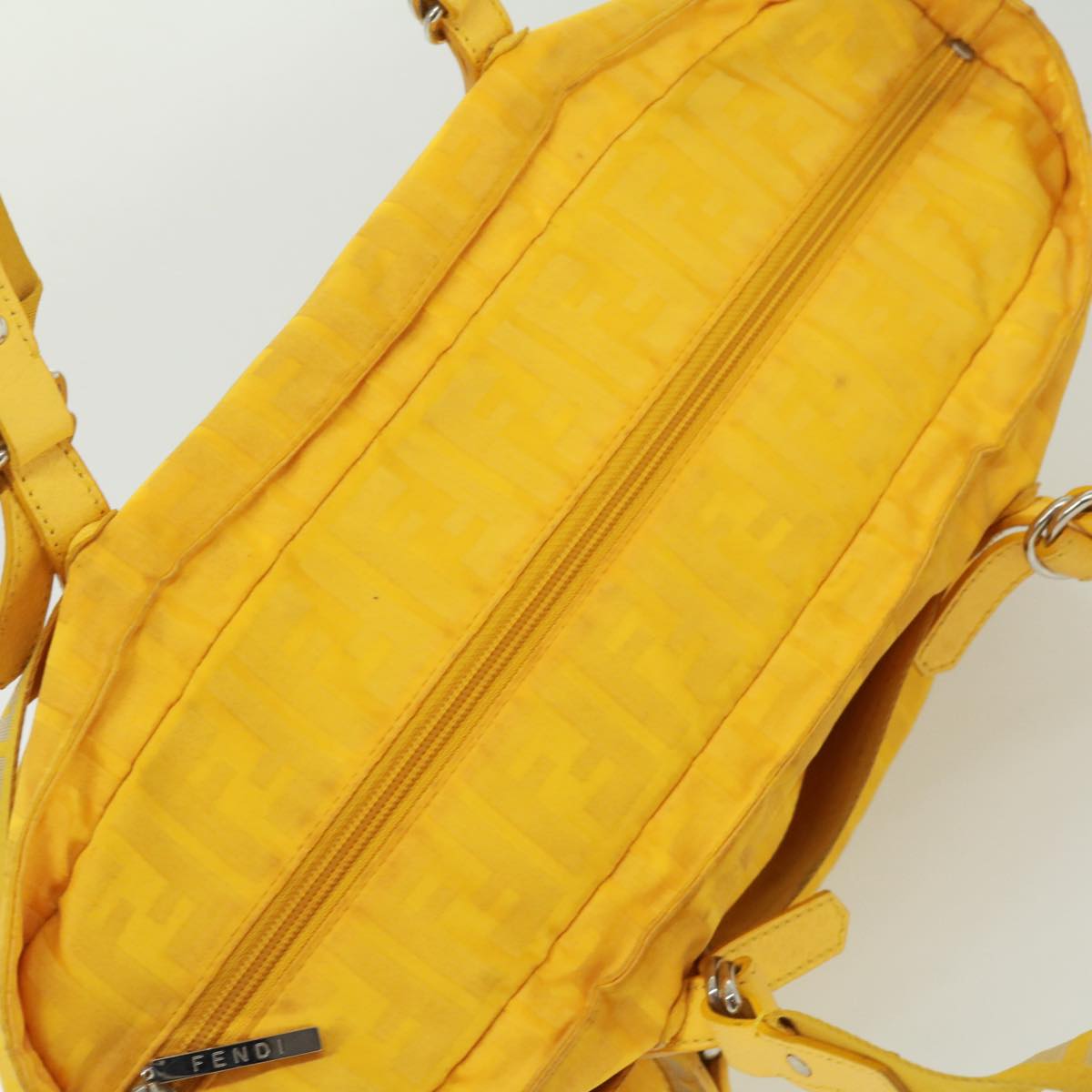 FENDI Zucca Canvas Tote Bag Nylon Yellow bs2911