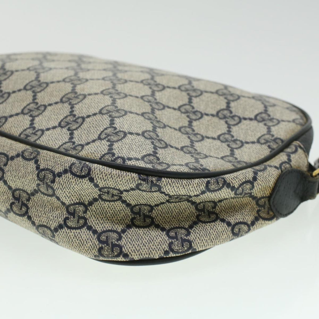 GUCCI Sherry Line GG Canvas Clutch Bag PVC Leather Navy Red bs2972