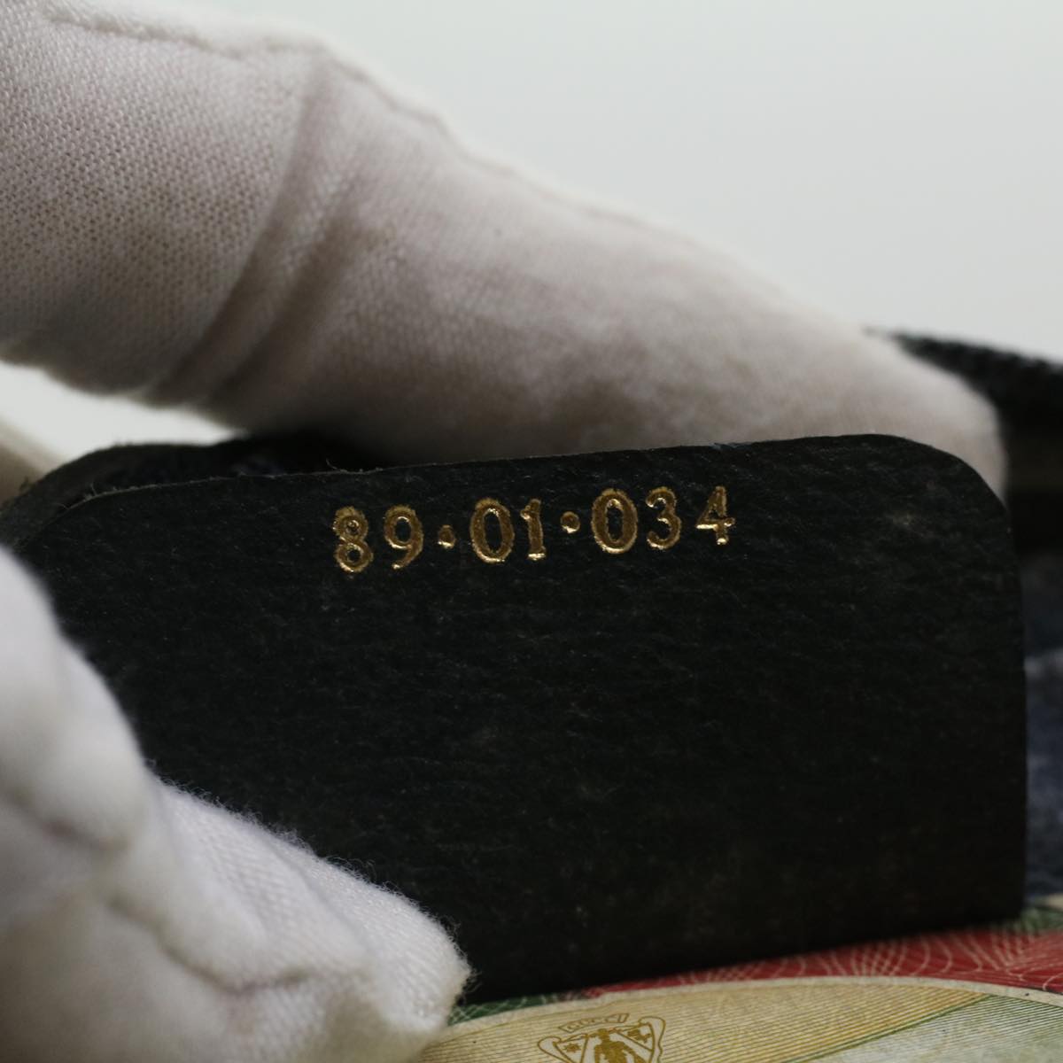 GUCCI Sherry Line GG Canvas Clutch Bag PVC Leather Navy Red bs2972