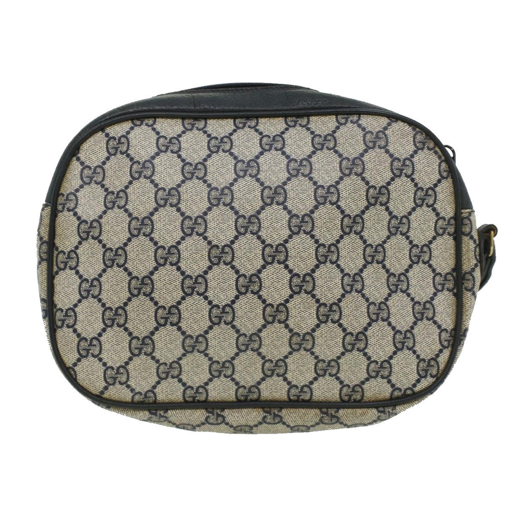 GUCCI Sherry Line GG Canvas Clutch Bag PVC Leather Navy Red bs2972