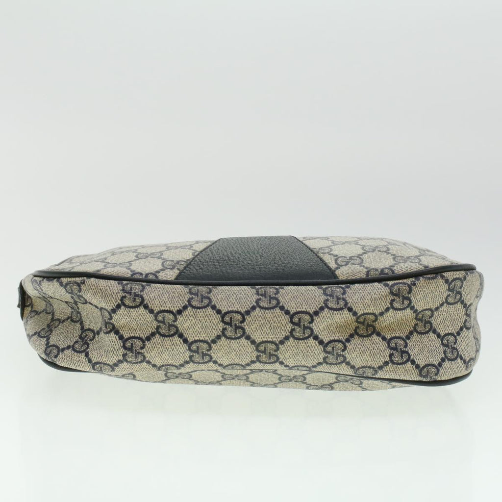 GUCCI Sherry Line GG Canvas Clutch Bag PVC Leather Navy Red bs2972