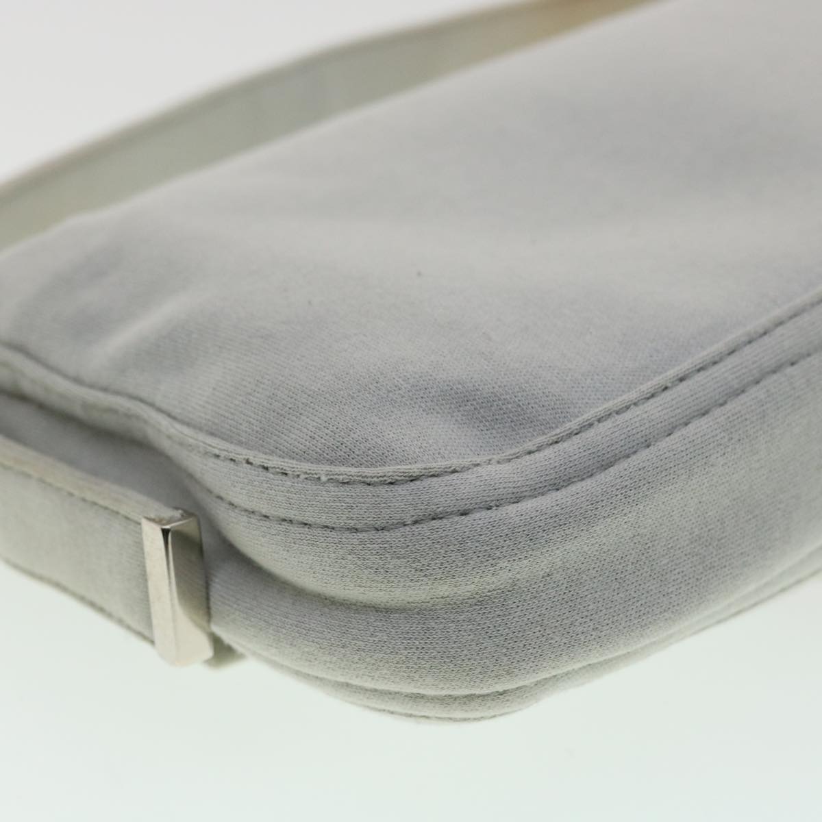 FENDI Mamma Baguette Shoulder Bag Canvas Gray bs3128