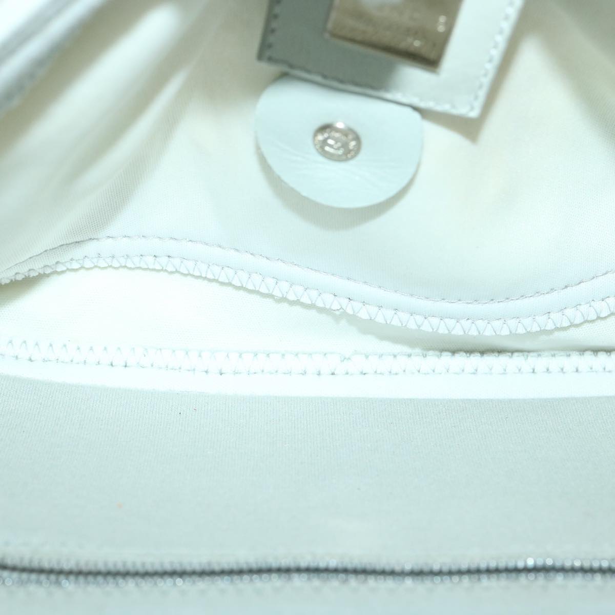 FENDI Mamma Baguette Shoulder Bag Canvas Gray bs3128