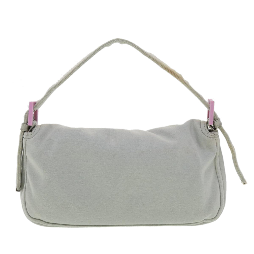FENDI Mamma Baguette Shoulder Bag Canvas Gray bs3128