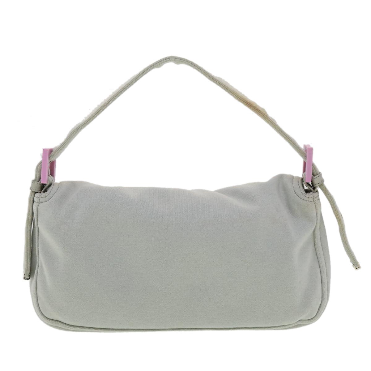FENDI Mamma Baguette Shoulder Bag Canvas Gray bs3128