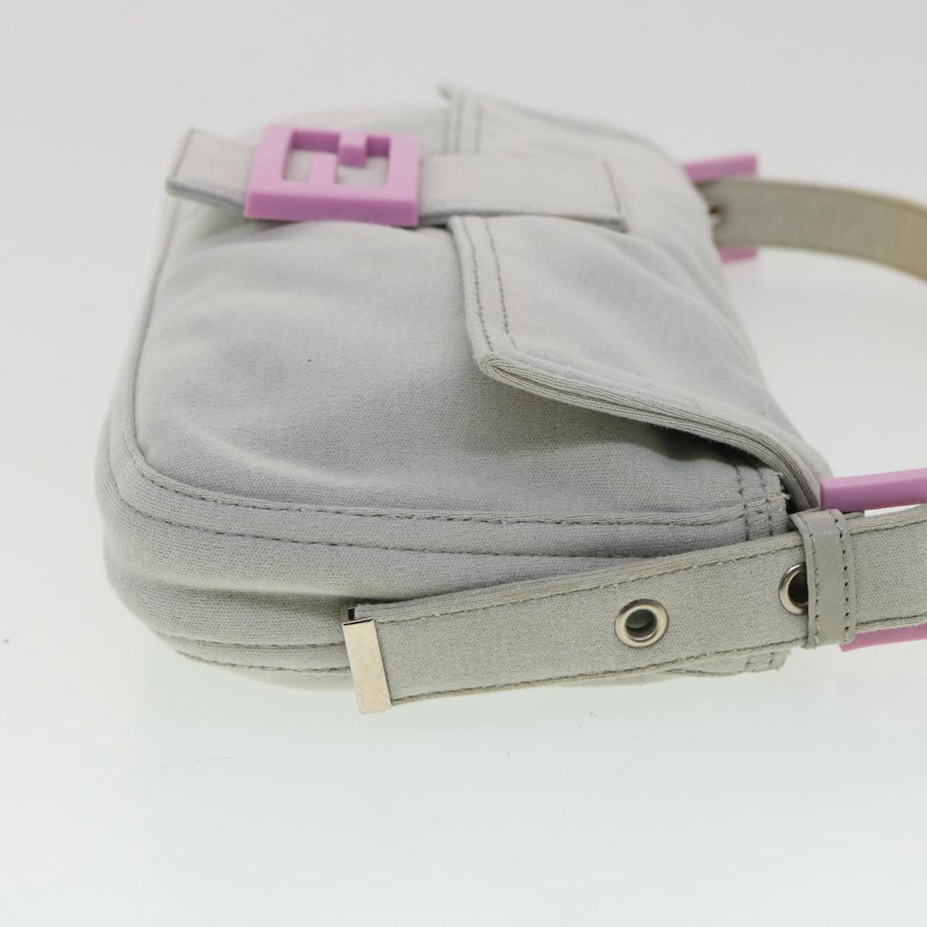 FENDI Mamma Baguette Shoulder Bag Canvas Gray bs3128