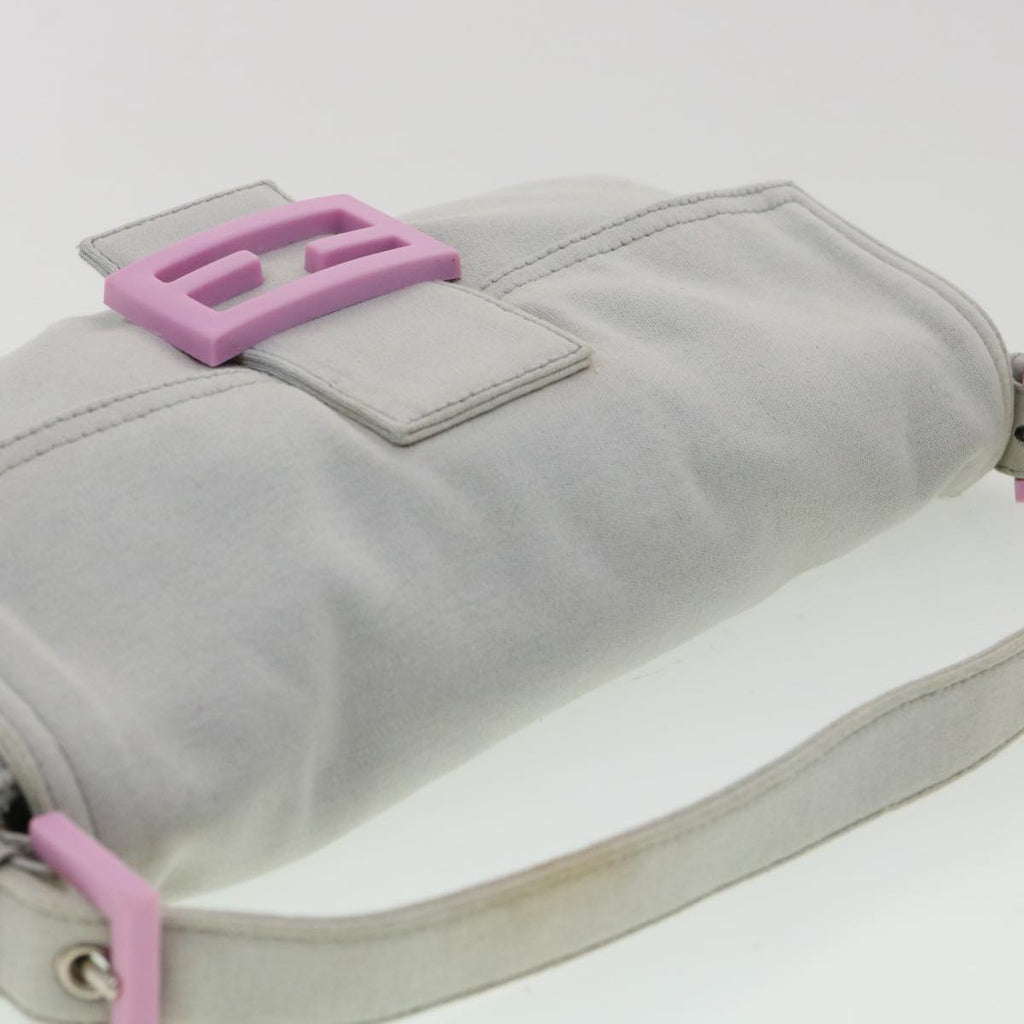 FENDI Mamma Baguette Shoulder Bag Canvas Gray bs3128