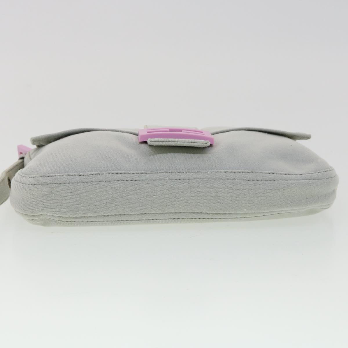 FENDI Mamma Baguette Shoulder Bag Canvas Gray bs3128
