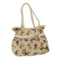 FENDI Zucca Canvas Flower Hand Bag Beige bs3174