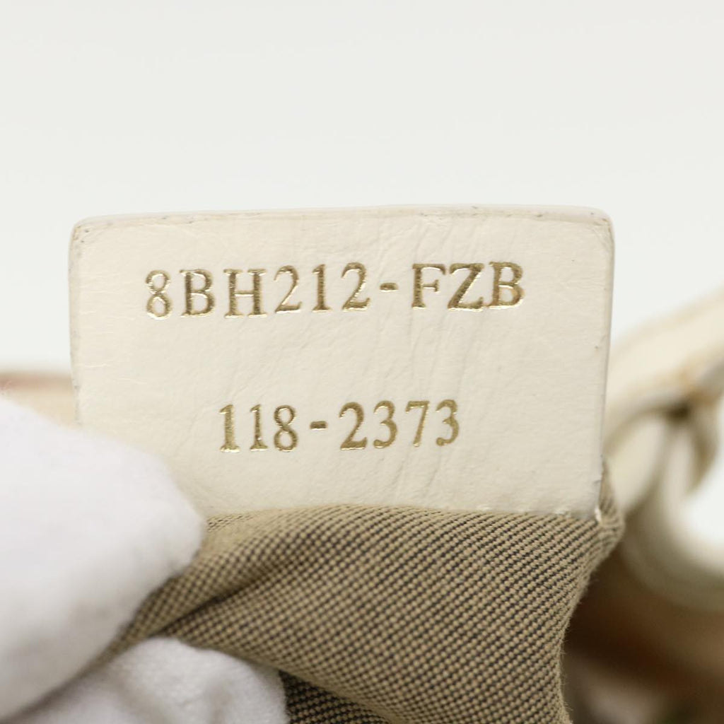 FENDI Zucca Canvas Flower Hand Bag Beige bs3174