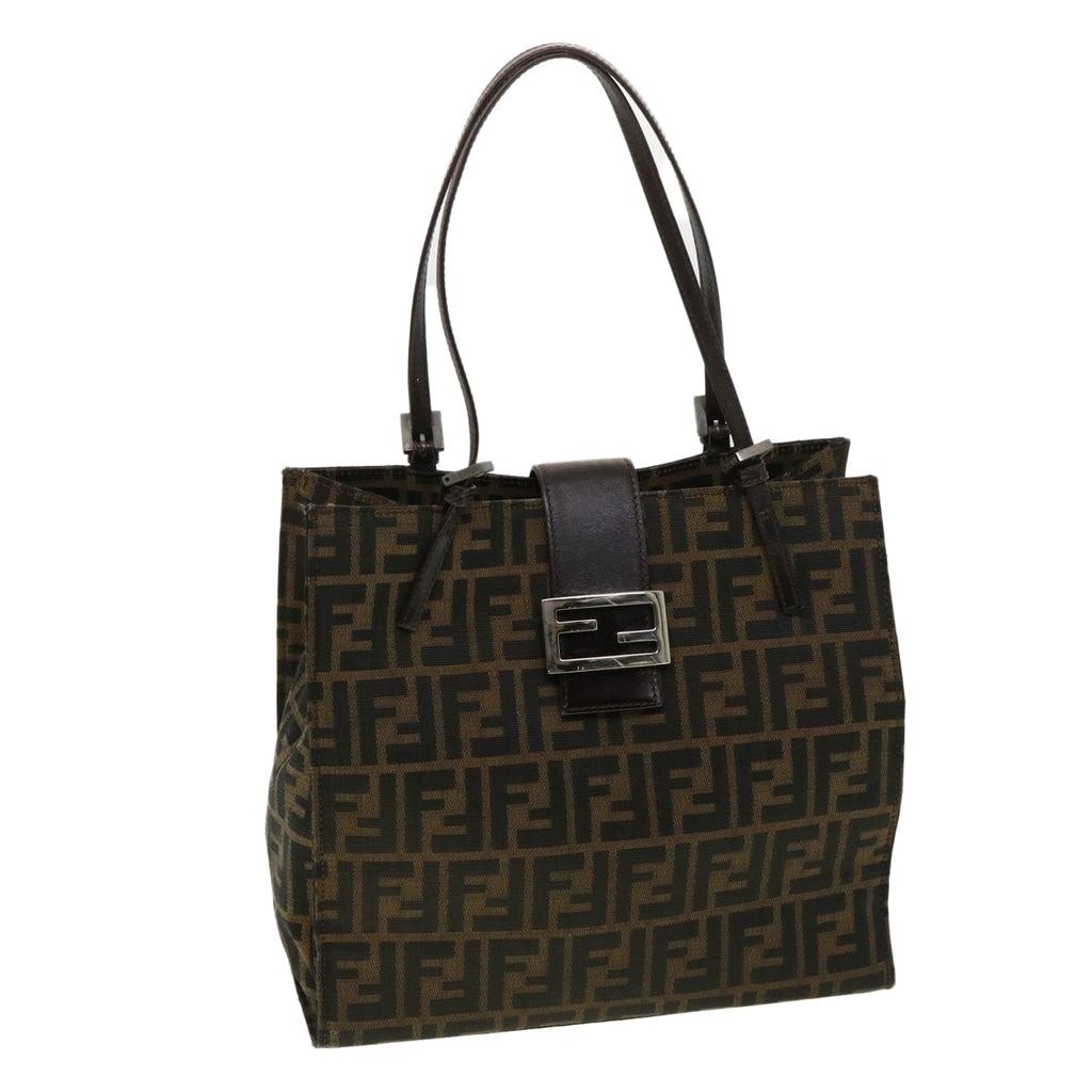 FENDI Zucca Canvas Tote Bag Brown Black bs3224