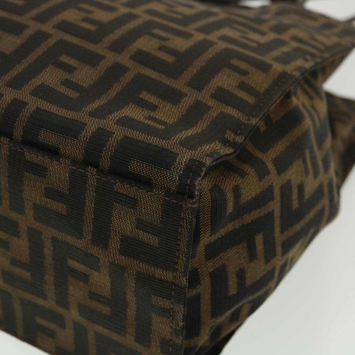 FENDI Zucca Canvas Tote Bag Brown Black bs3224