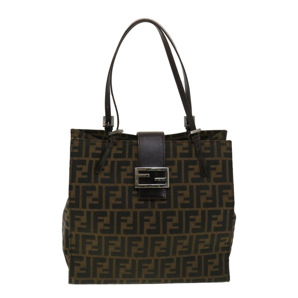 FENDI Zucca Canvas Tote Bag Brown Black bs3224