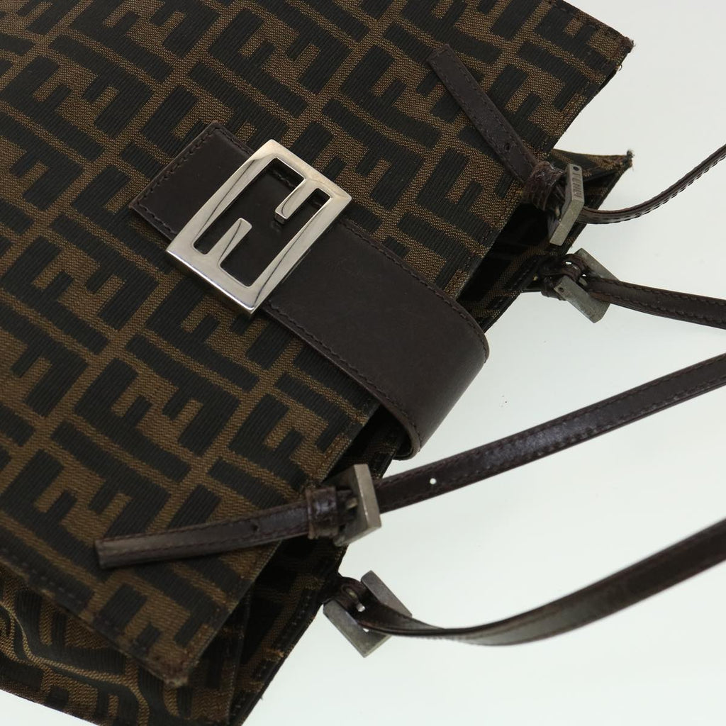 FENDI Zucca Canvas Tote Bag Brown Black bs3224