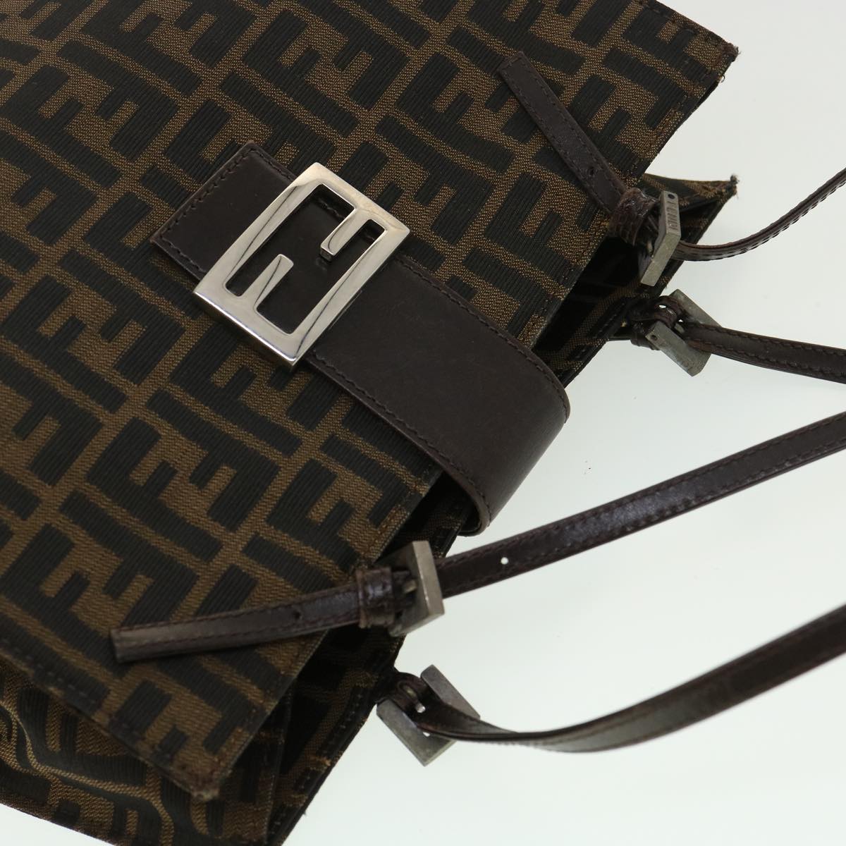 FENDI Zucca Canvas Tote Bag Brown Black bs3224