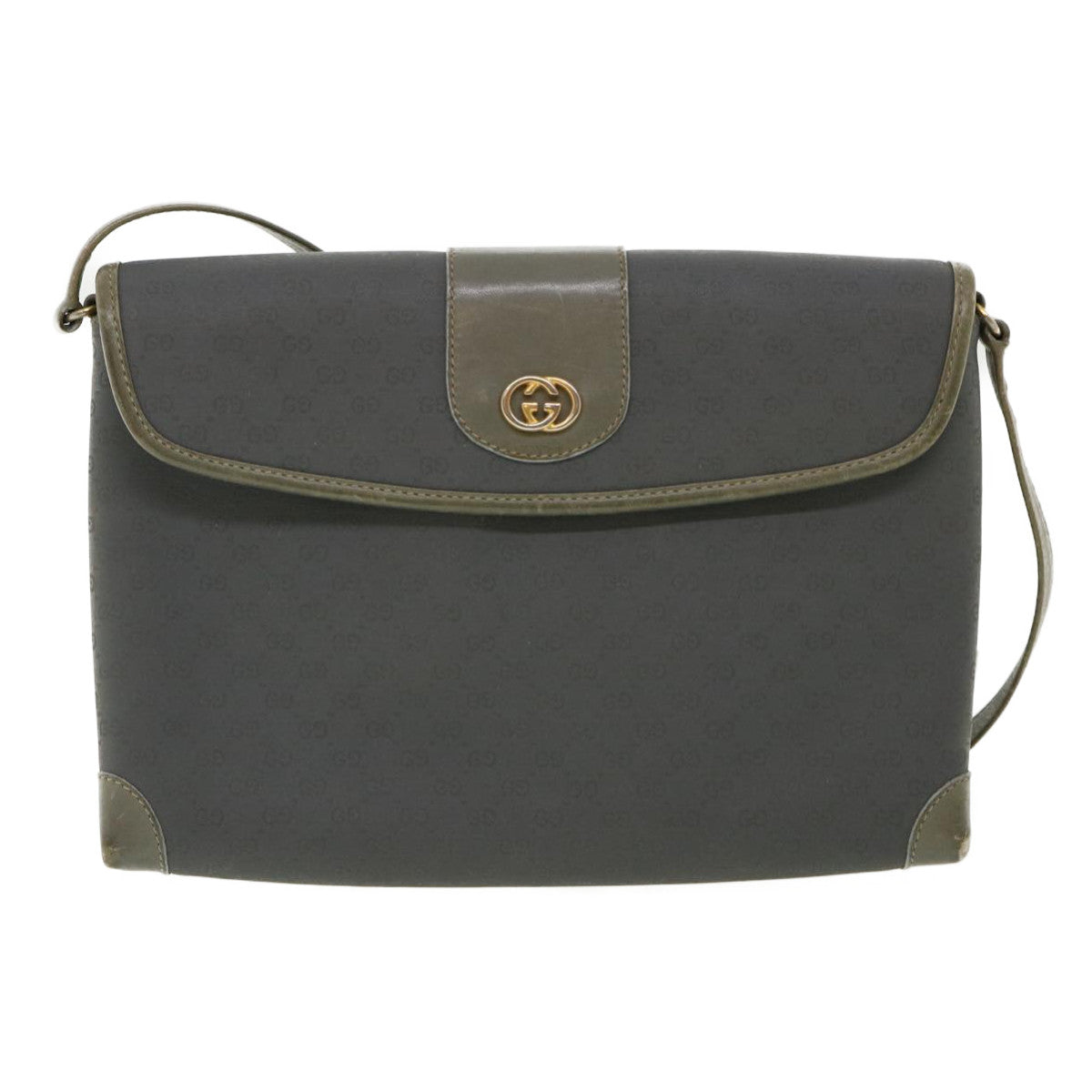 GUCCI Micro GG Canvas Shoulder Bag Gray bs3248