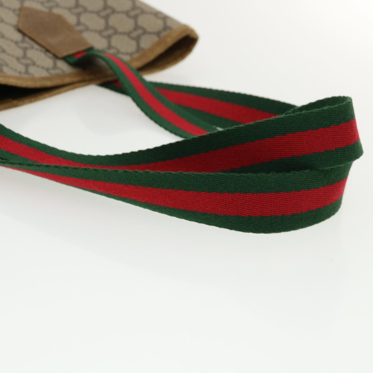 GUCCI GG Plus Canvas WebSherry Line Tote Bag Beige Red Green bs3253