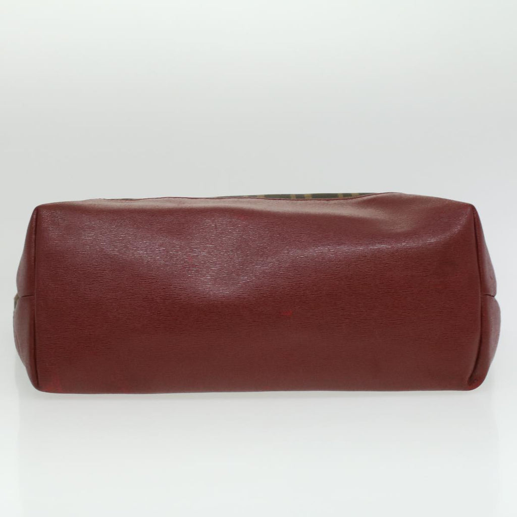 FENDI Zucca Canvas Shoulder Bag Brown Red bs3494