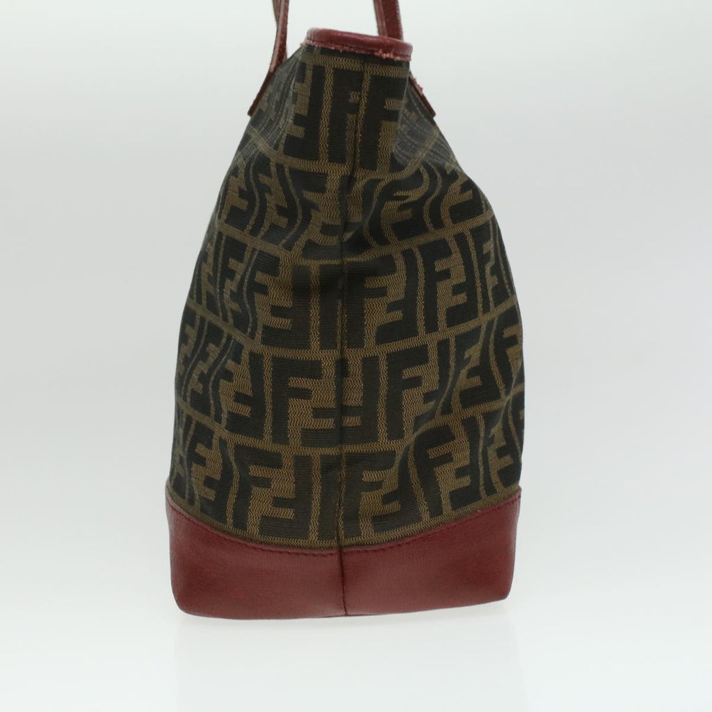 FENDI Zucca Canvas Shoulder Bag Brown Red bs3494