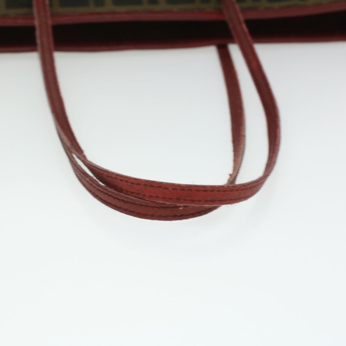 FENDI Zucca Canvas Shoulder Bag Brown Red bs3494