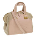 FENDI Hand Bag Leather Canvas 2way Pink bs3819