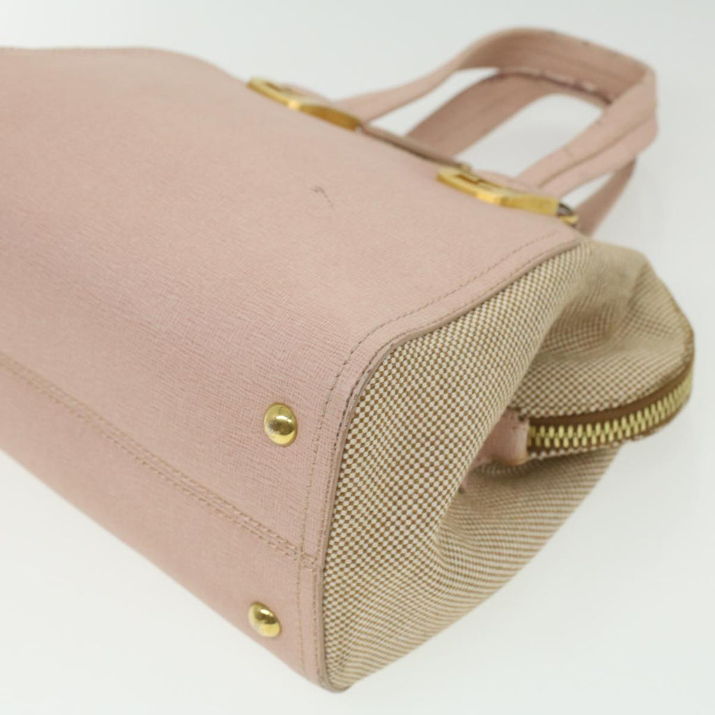 FENDI Hand Bag Leather Canvas 2way Pink bs3819