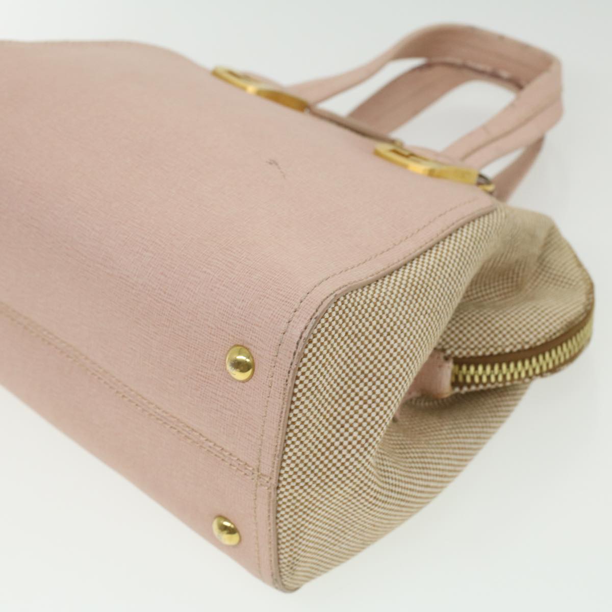 FENDI Hand Bag Leather Canvas 2way Pink bs3819