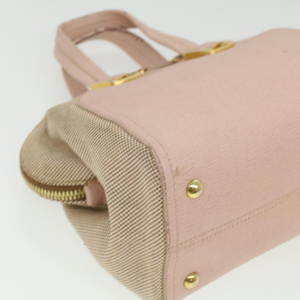 FENDI Hand Bag Leather Canvas 2way Pink bs3819