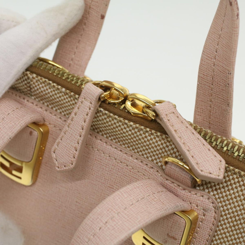 FENDI Hand Bag Leather Canvas 2way Pink bs3819