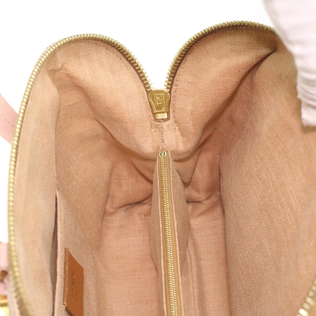 FENDI Hand Bag Leather Canvas 2way Pink bs3819