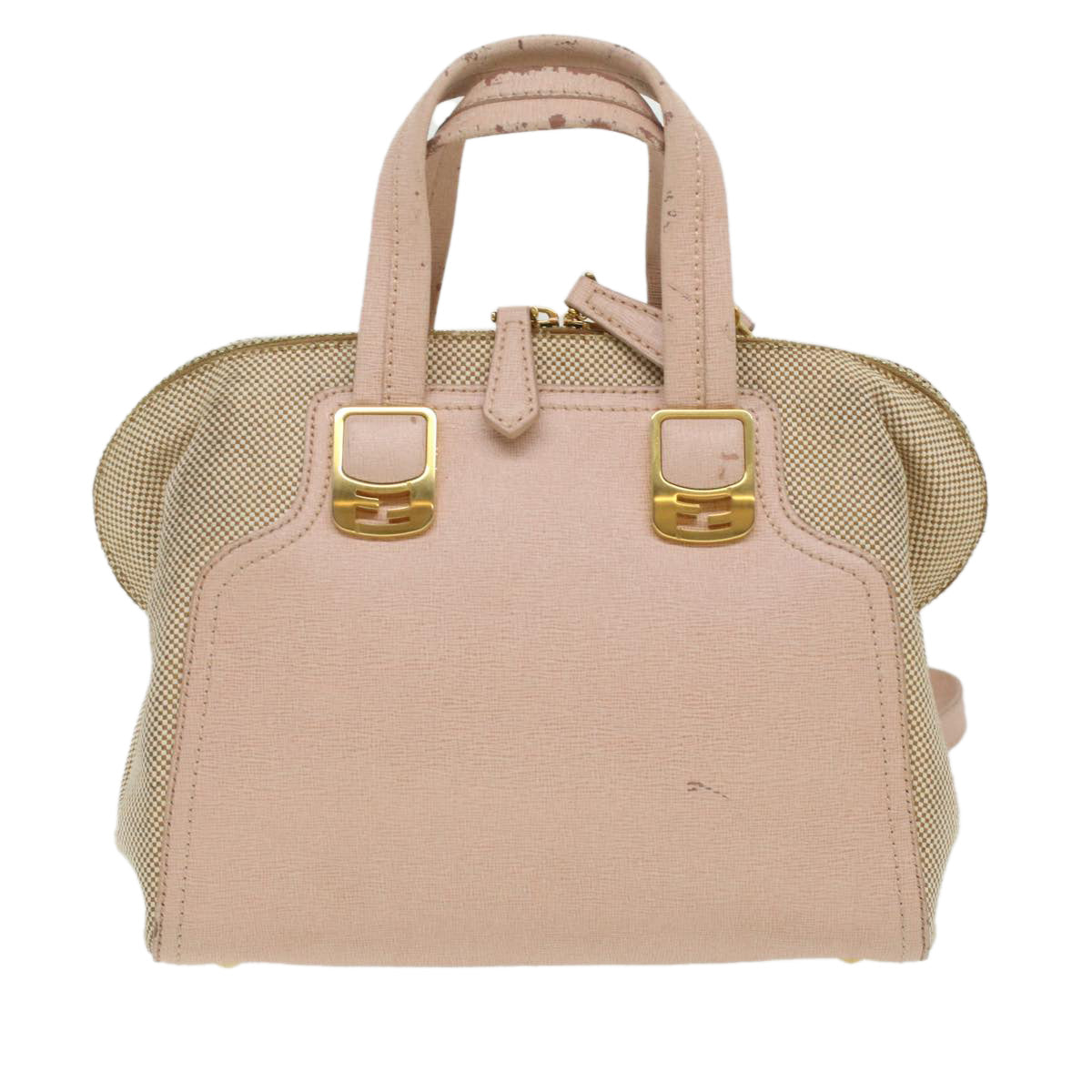 FENDI Hand Bag Leather Canvas 2way Pink bs3819