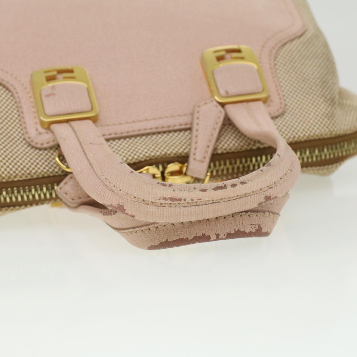 FENDI Hand Bag Leather Canvas 2way Pink bs3819