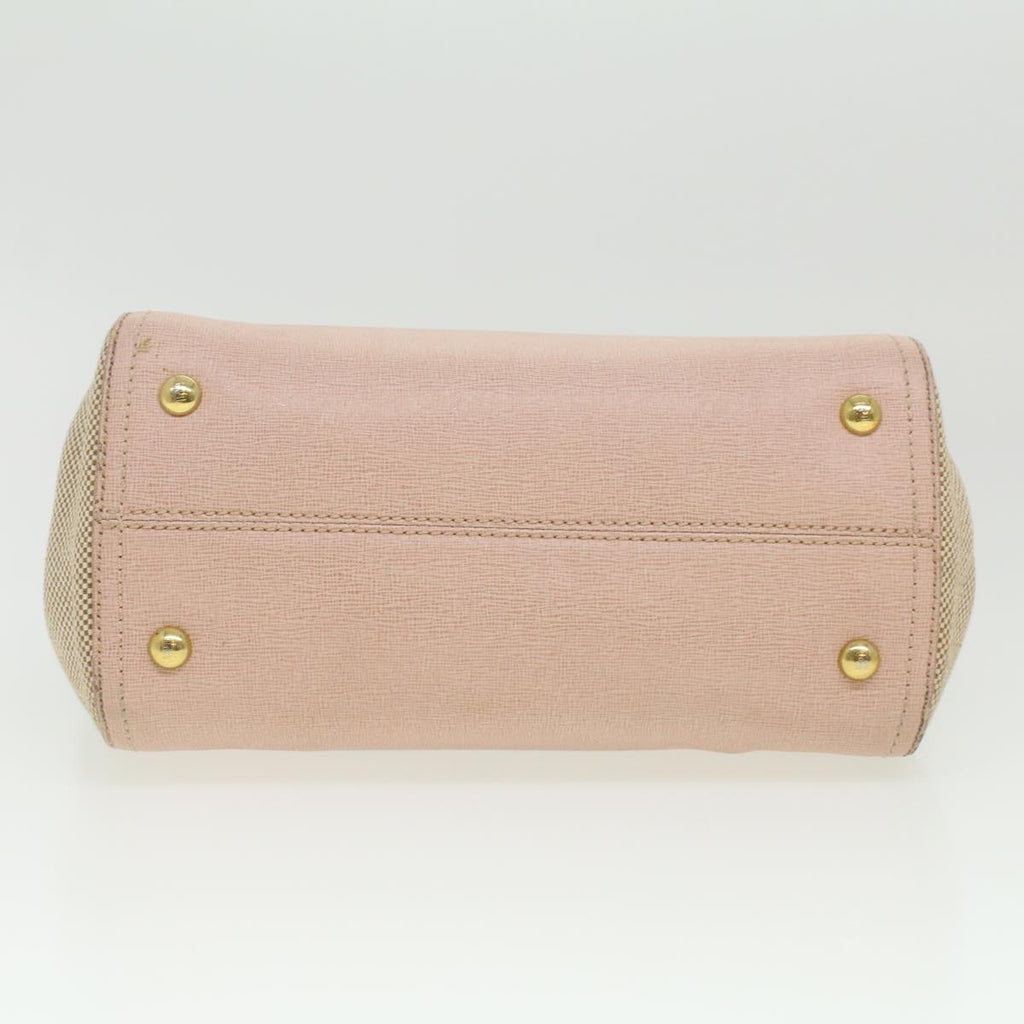 FENDI Hand Bag Leather Canvas 2way Pink bs3819