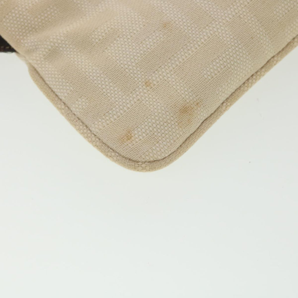 FENDI Zucca Canvas Shoulder Bag Beige bs3996