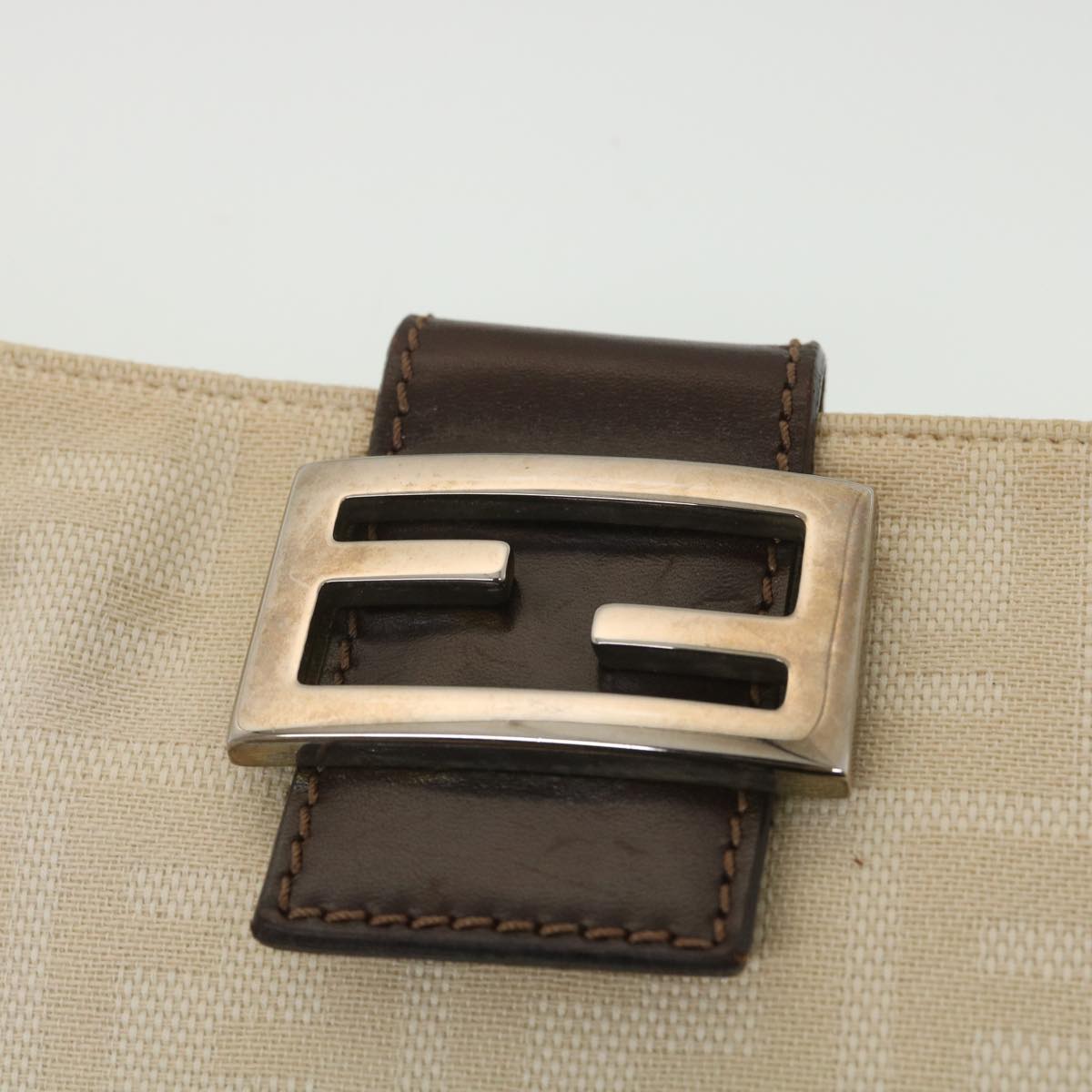 FENDI Zucca Canvas Shoulder Bag Beige bs3996