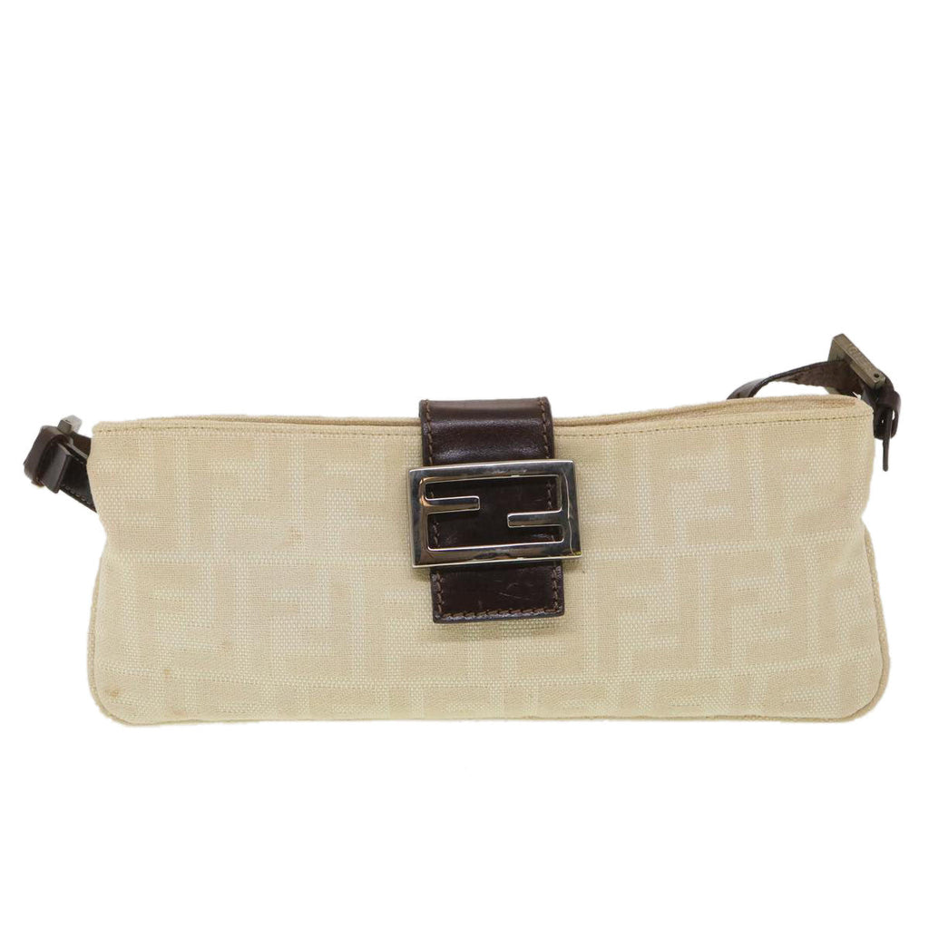 FENDI Zucca Canvas Shoulder Bag Beige bs3996