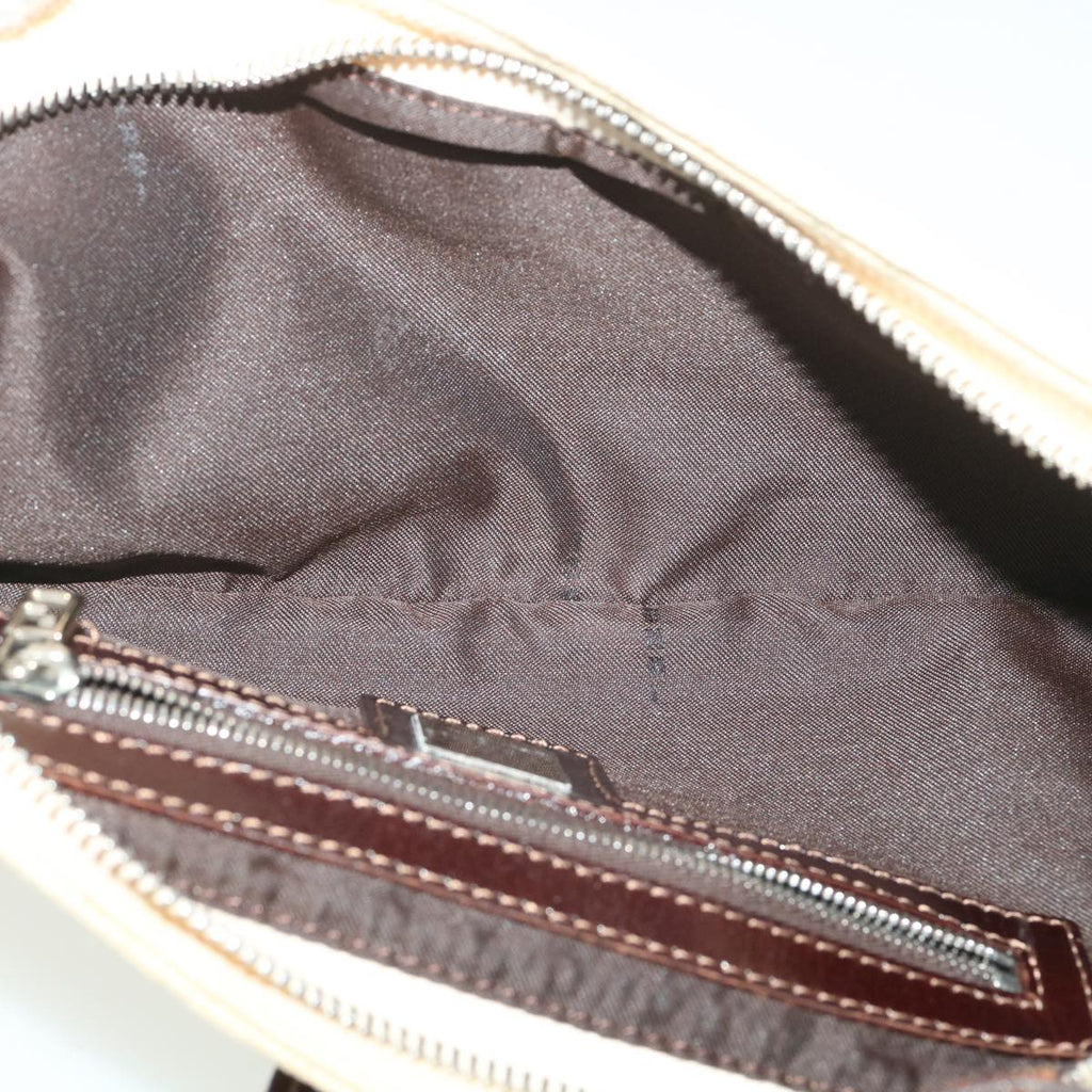 FENDI Zucca Canvas Shoulder Bag Beige bs3996
