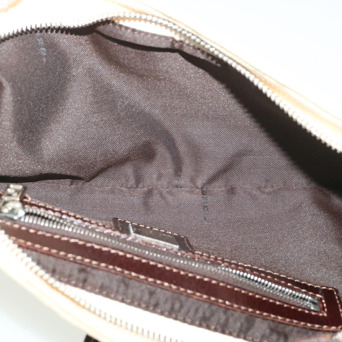 FENDI Zucca Canvas Shoulder Bag Beige bs3996